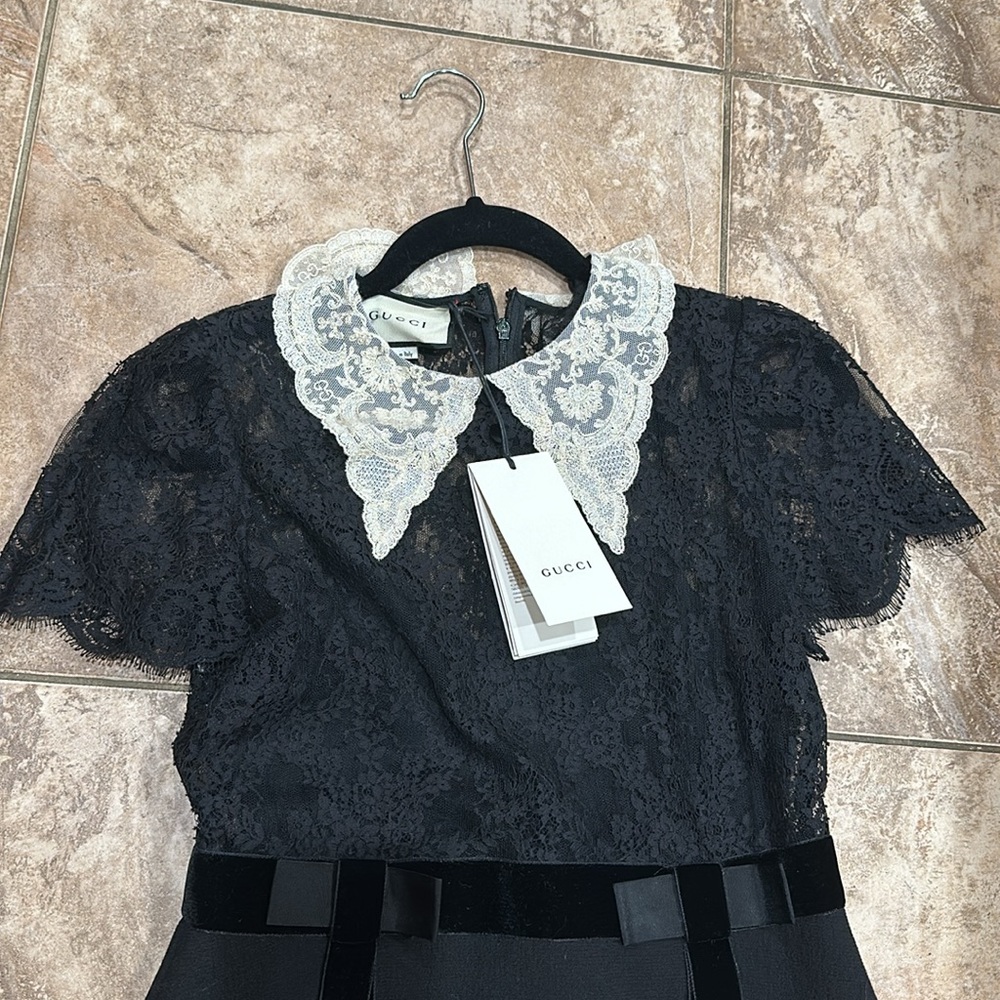 Gucci Wool and Lace Dress - Picture 5 of 7